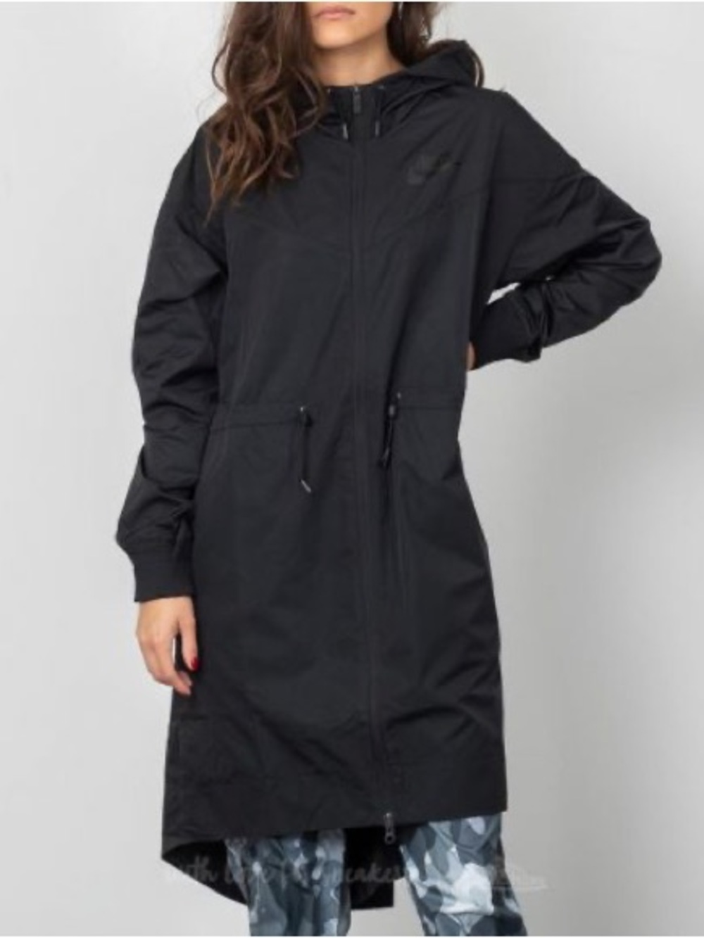 Nike Windrunner Long Black Jacket Size Small